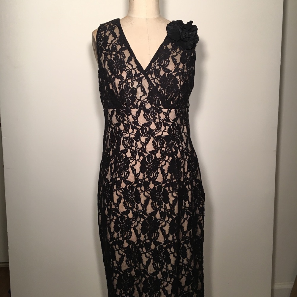 Black lace overlay dress